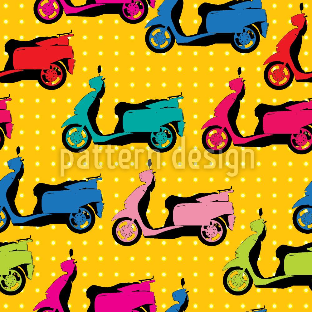 patterned-wallpaper-scooters-and-polkadots
