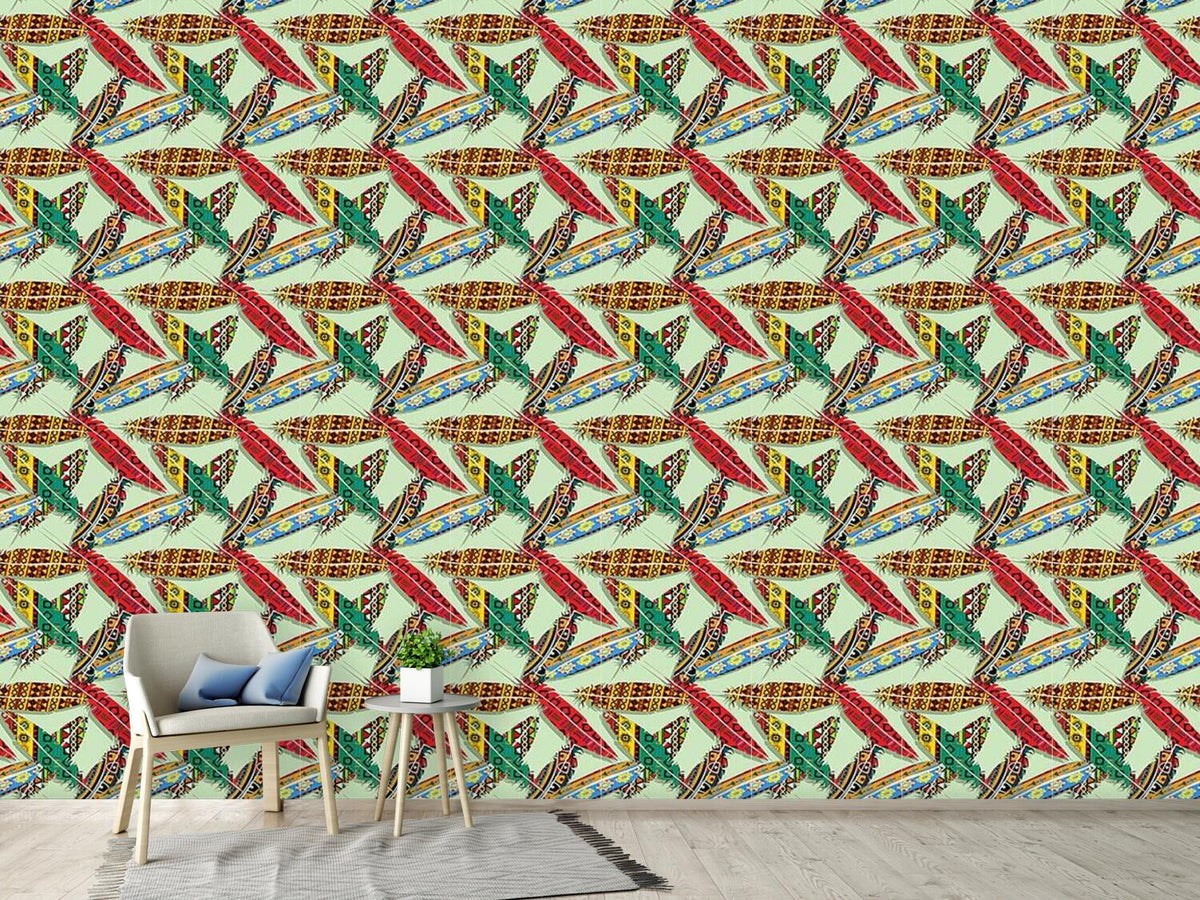 patterned-wallpaper-feathers-in-spring