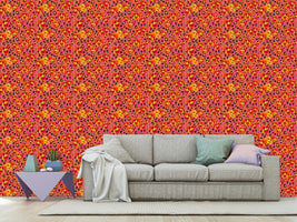 patterned-wallpaper-pansies-wild-cat-in-pink