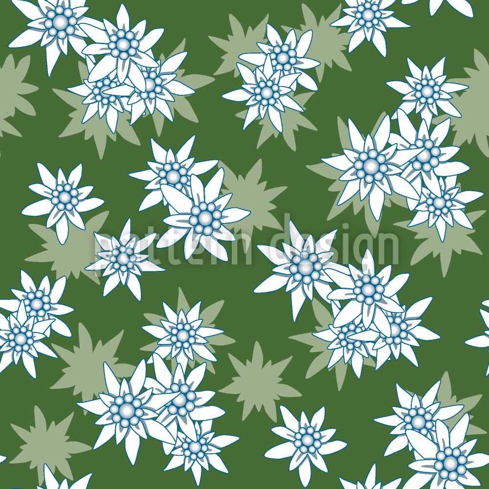 patterned-wallpaper-edelweiss-green