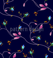 patterned-wallpaper-rose-tendrils-night