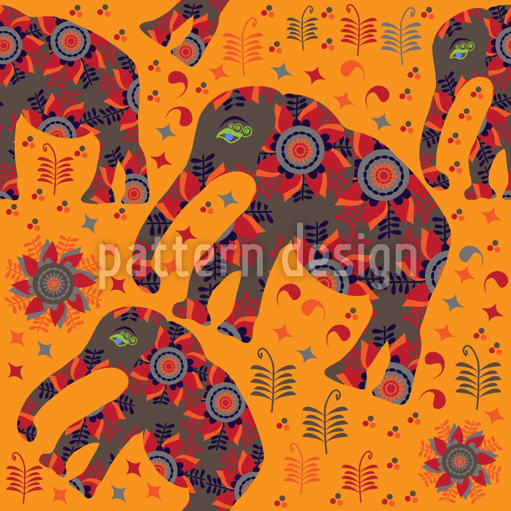 patterned-wallpaper-indian-elephant-mountain-hike