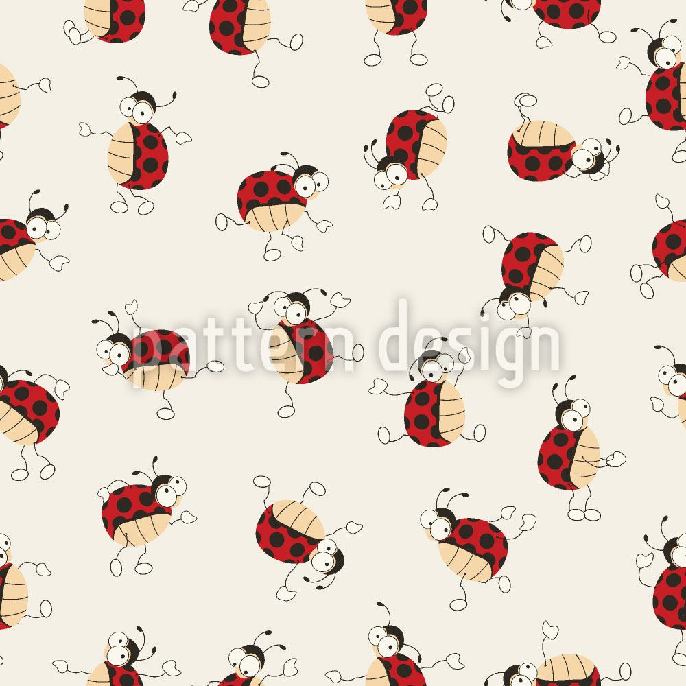 patterned-wallpaper-cartoon-ladybugs-dancing