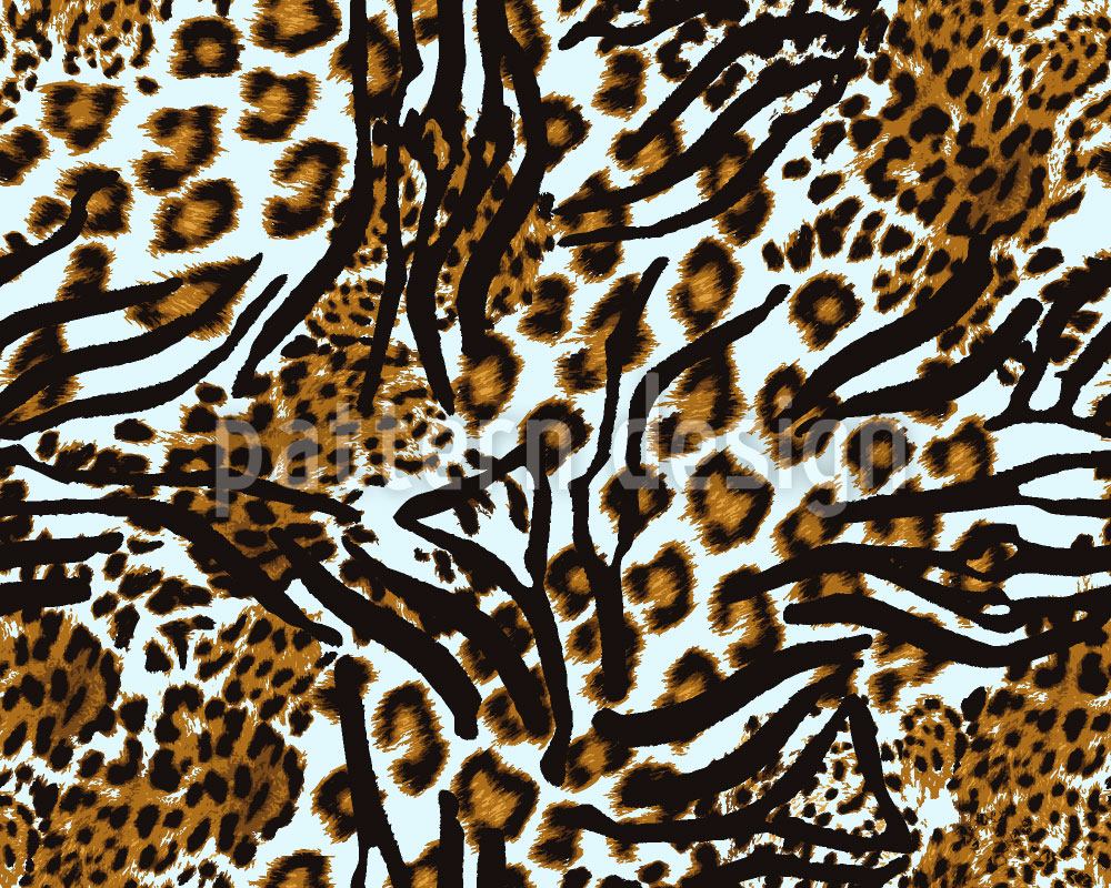 patterned-wallpaper-leopard-hunts-zebra