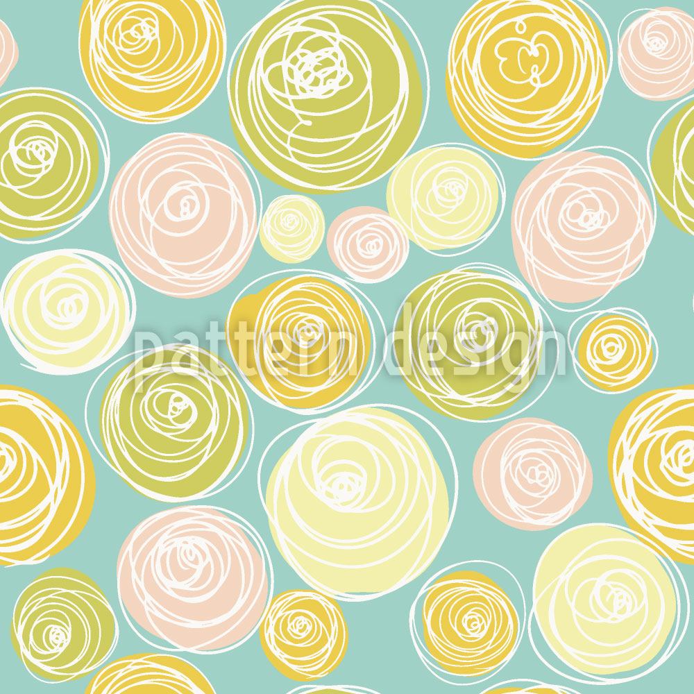 patterned-wallpaper-ranunculus-flower-dots