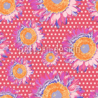 patterned-wallpaper-sunflowers-on-polka-dot