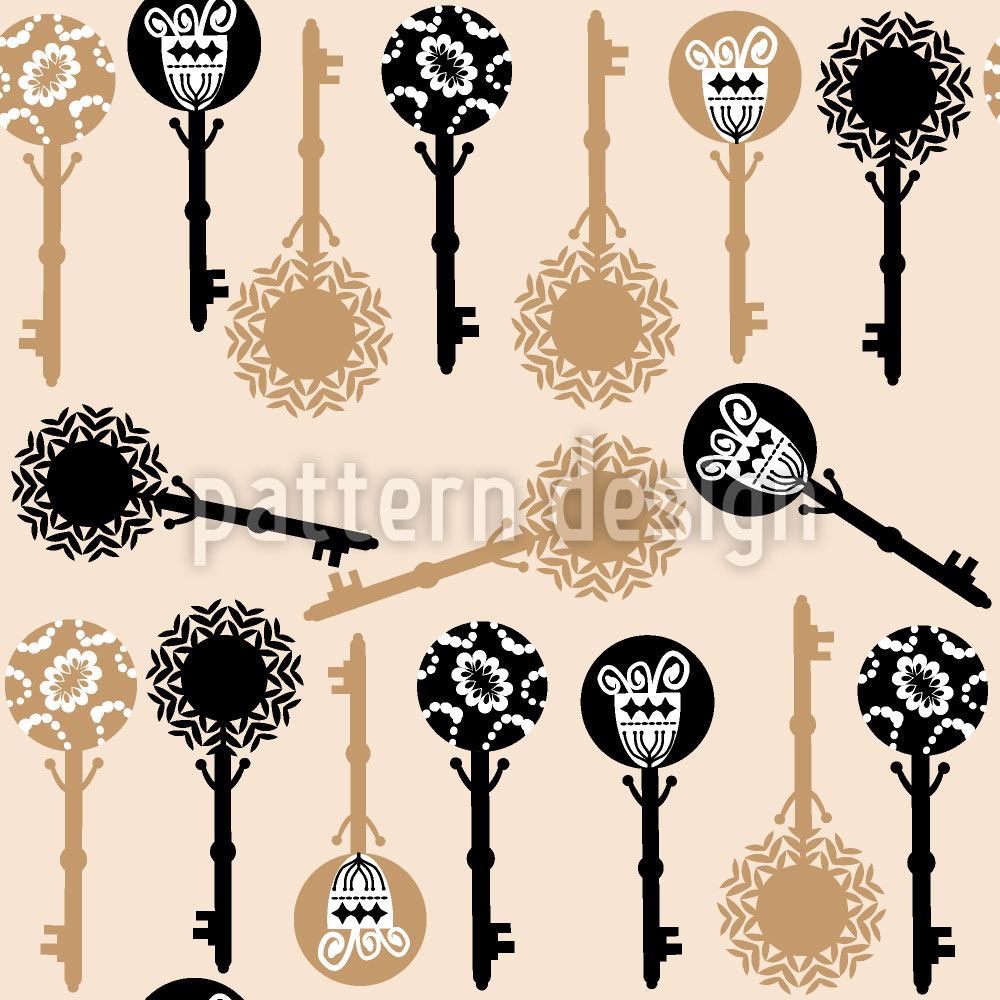 patterned-wallpaper-key-flower-elegance