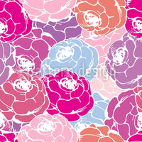 patterned-wallpaper-rose-bouquets