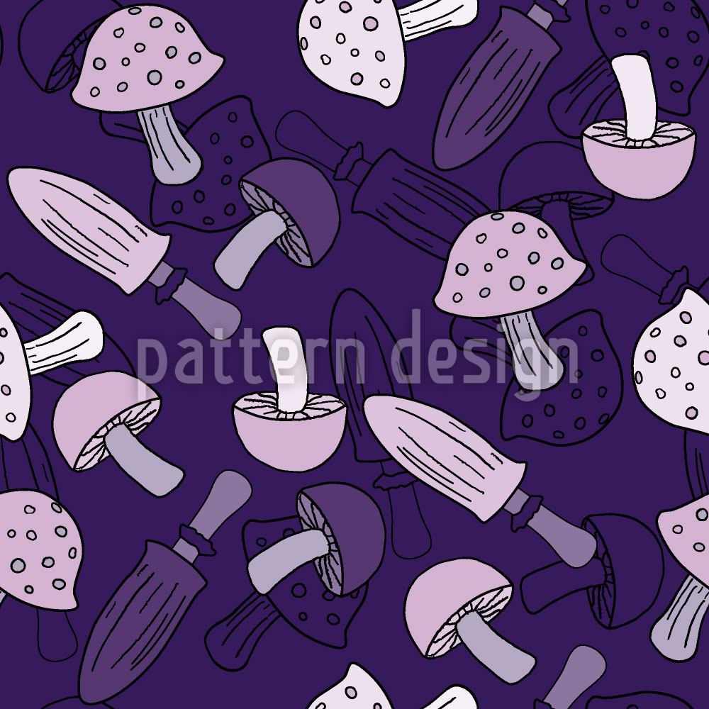 patterned-wallpaper-lilac-mushroom-dream