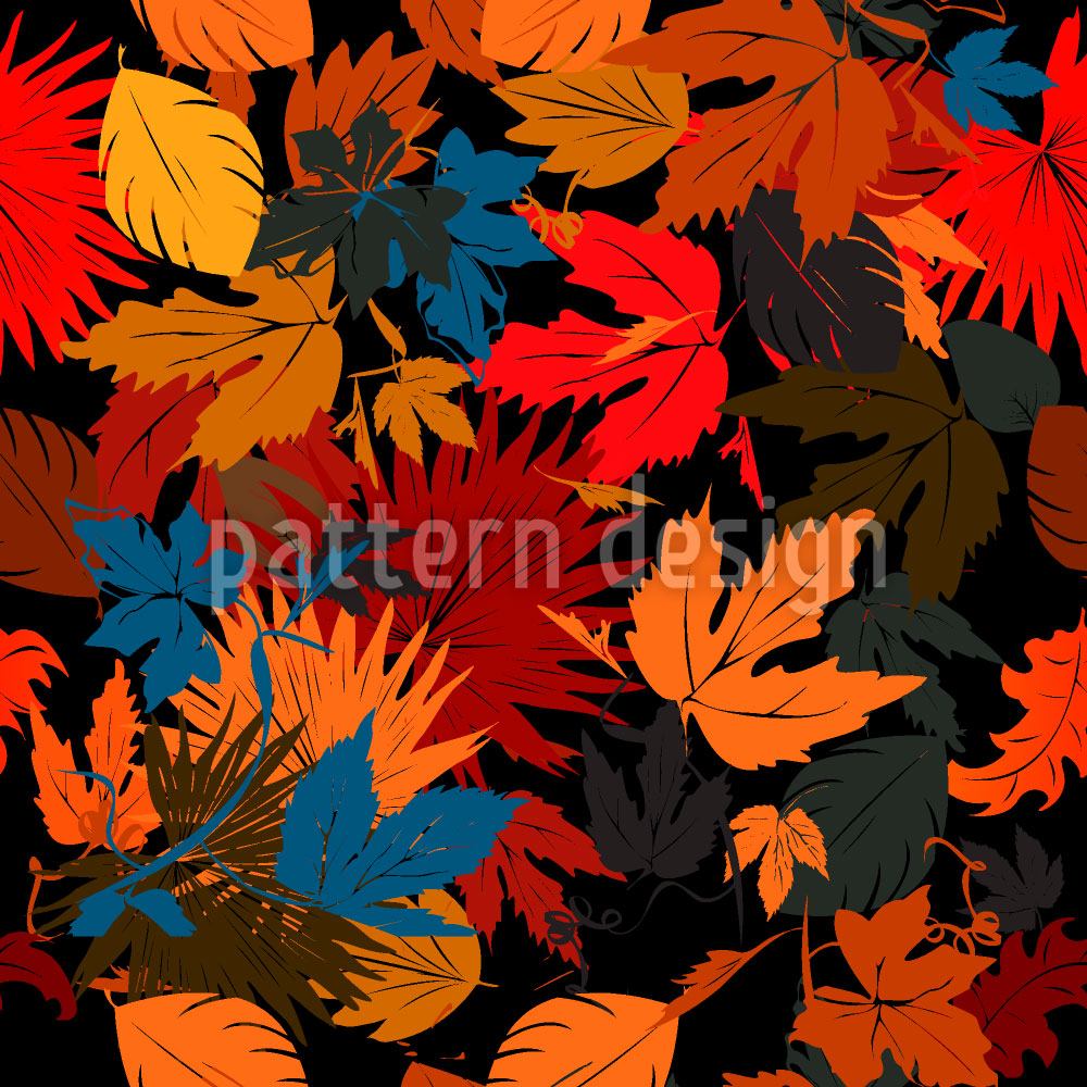 patterned-wallpaper-leaves-in-the-bed