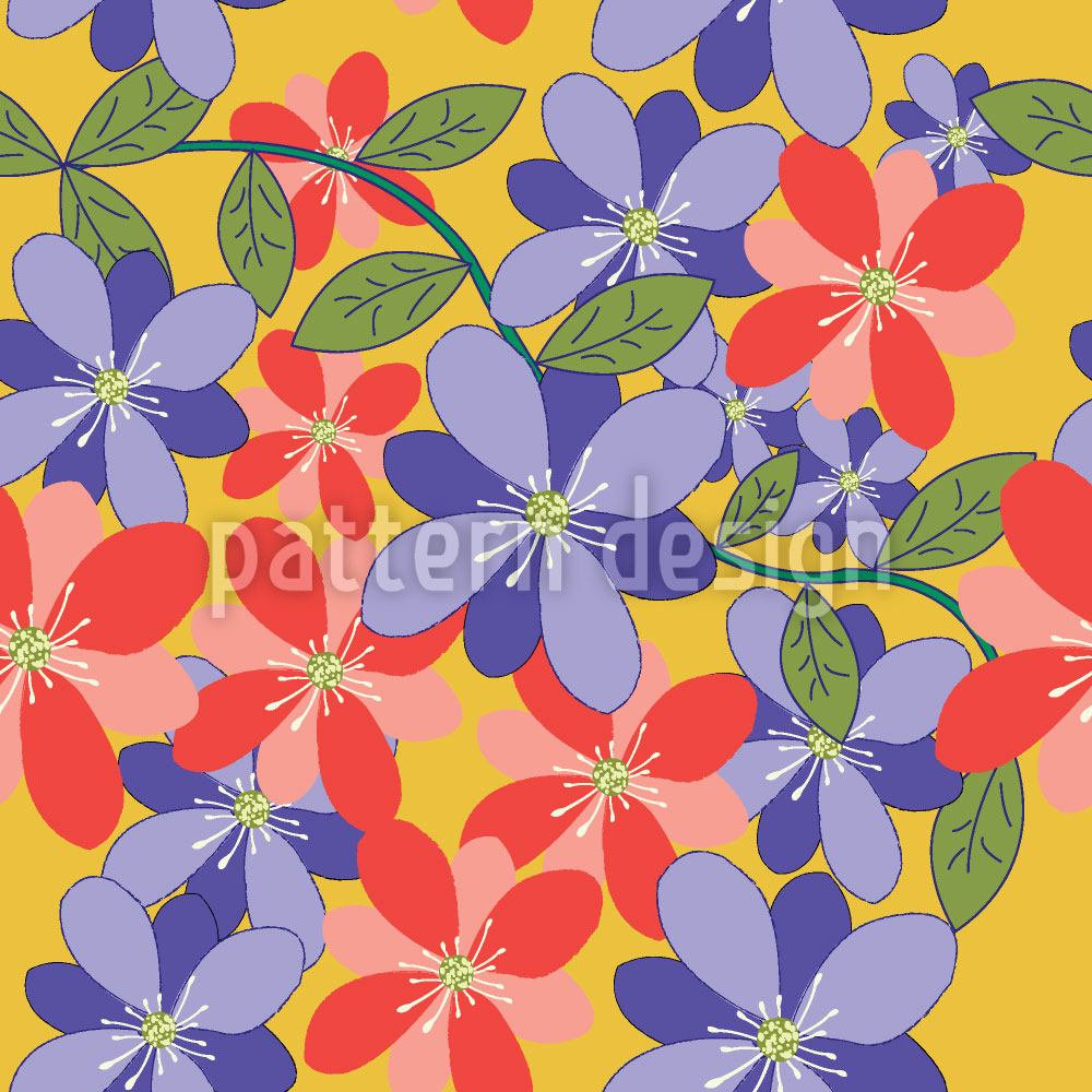 patterned-wallpaper-petals-and-leaves-yellow