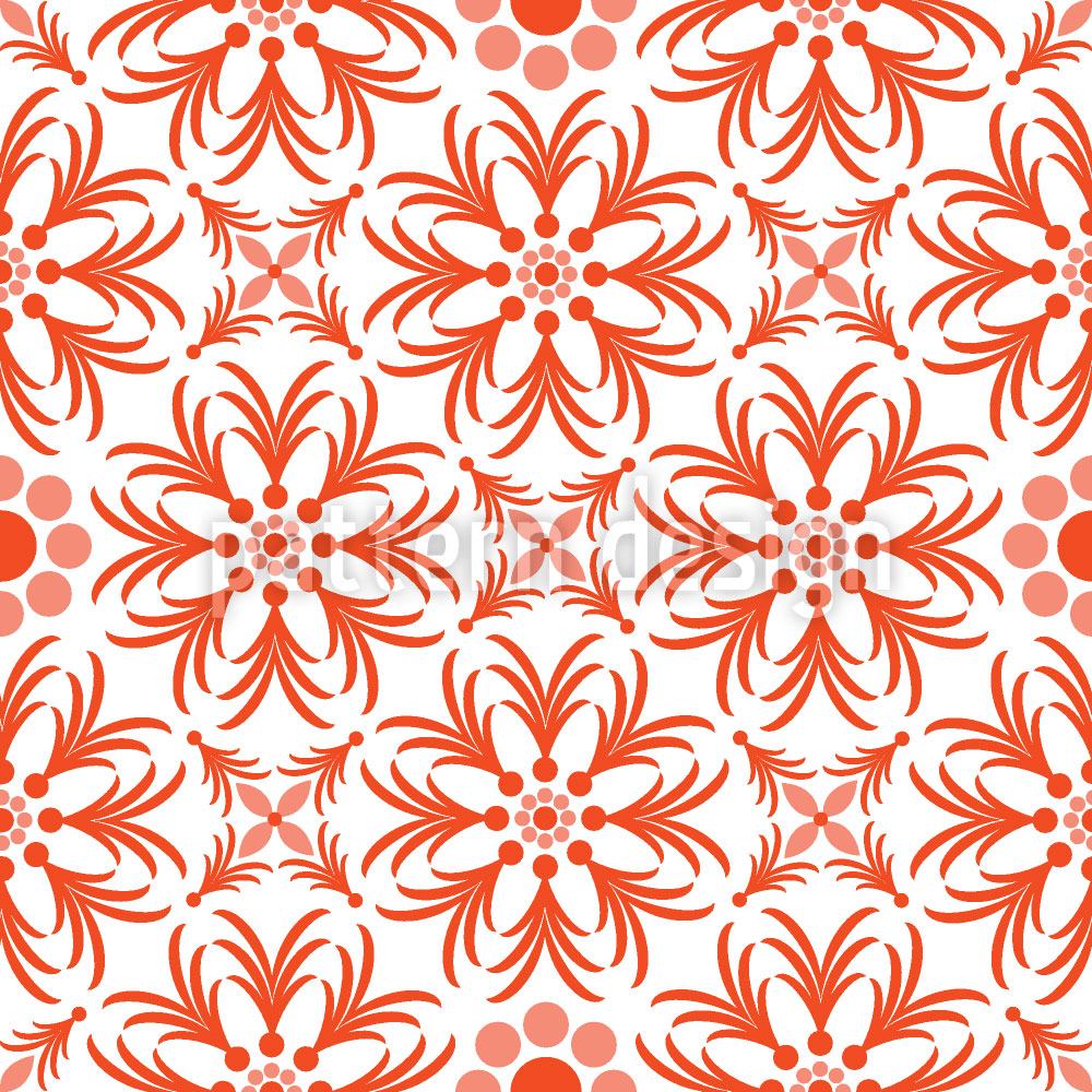 patterned-wallpaper-orange-flowers