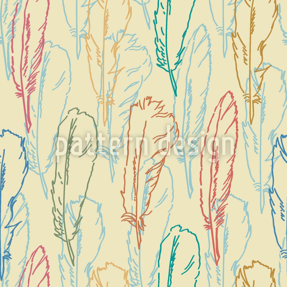 patterned-wallpaper-feathers-handdrawn