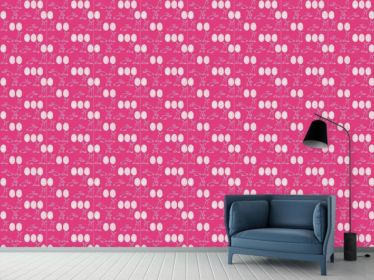 patterned-wallpaper-easter-bunnies-in-panic