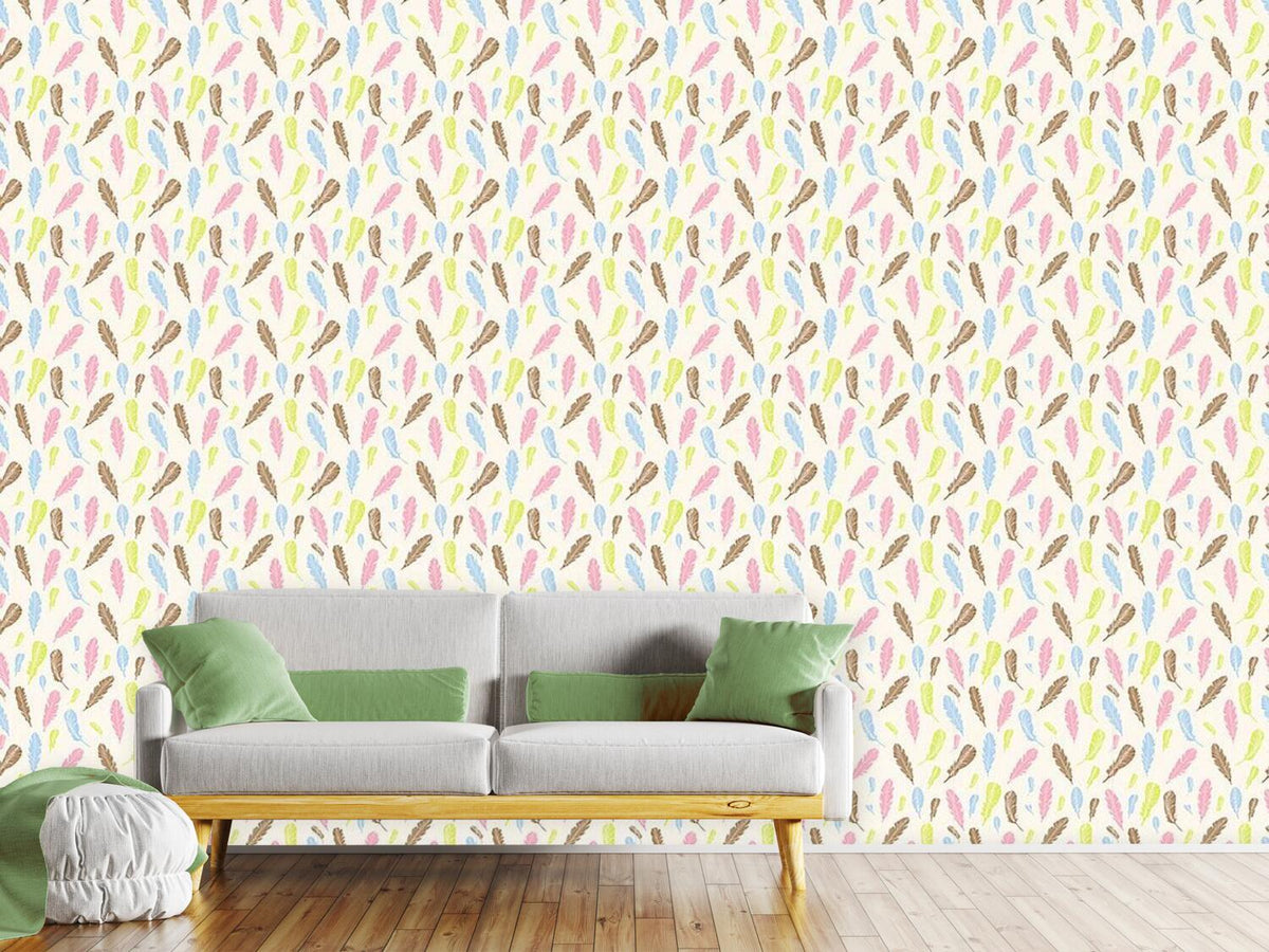 patterned-wallpaper-magic-feathers