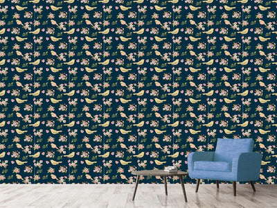 patterned-wallpaper-birds-with-blossoms