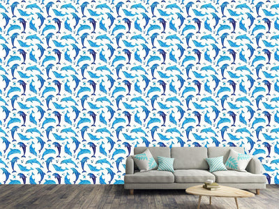 patterned-wallpaper-dolphins-in-water-color