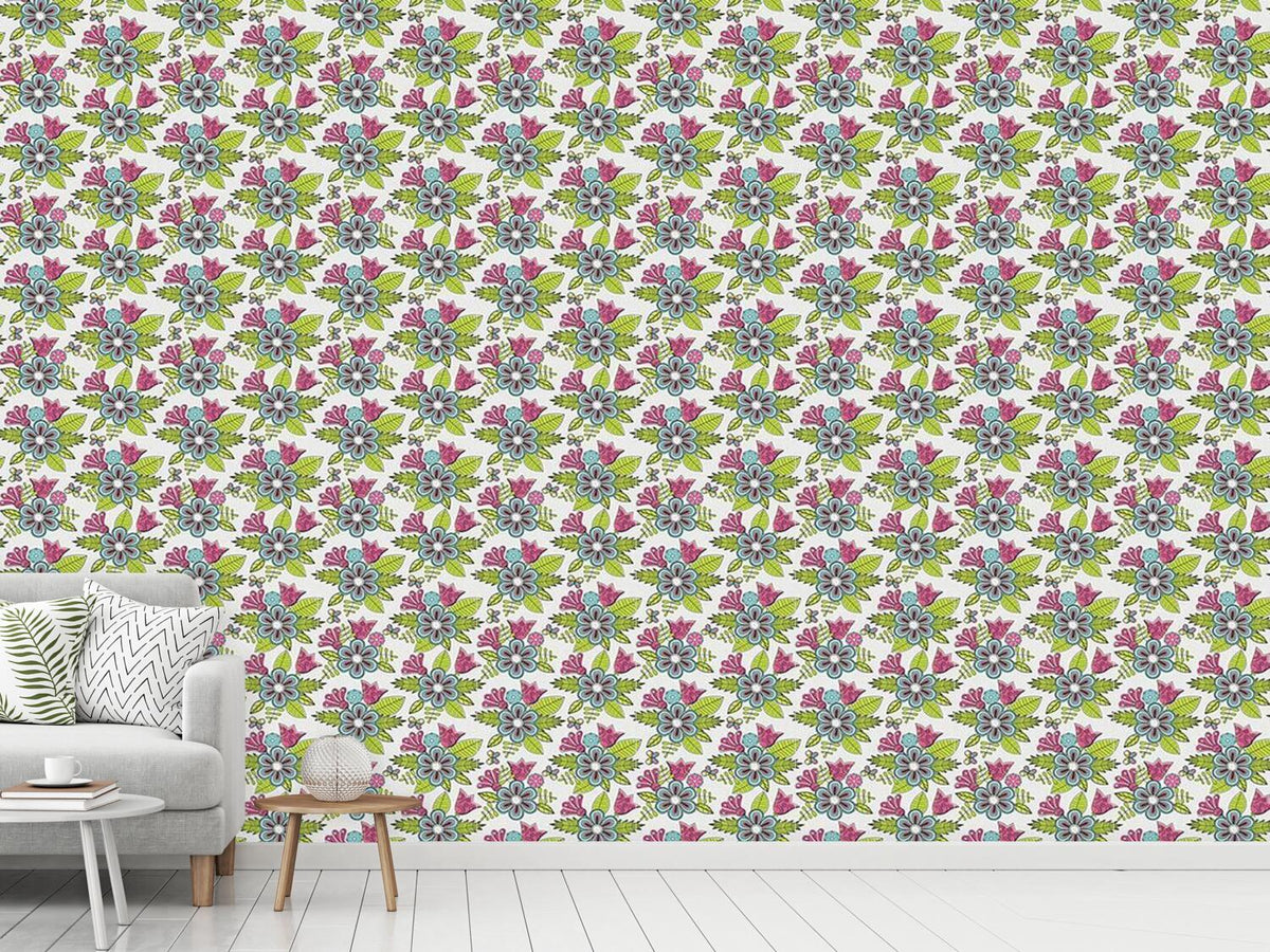 patterned-wallpaper-sweet-flower-bouquet