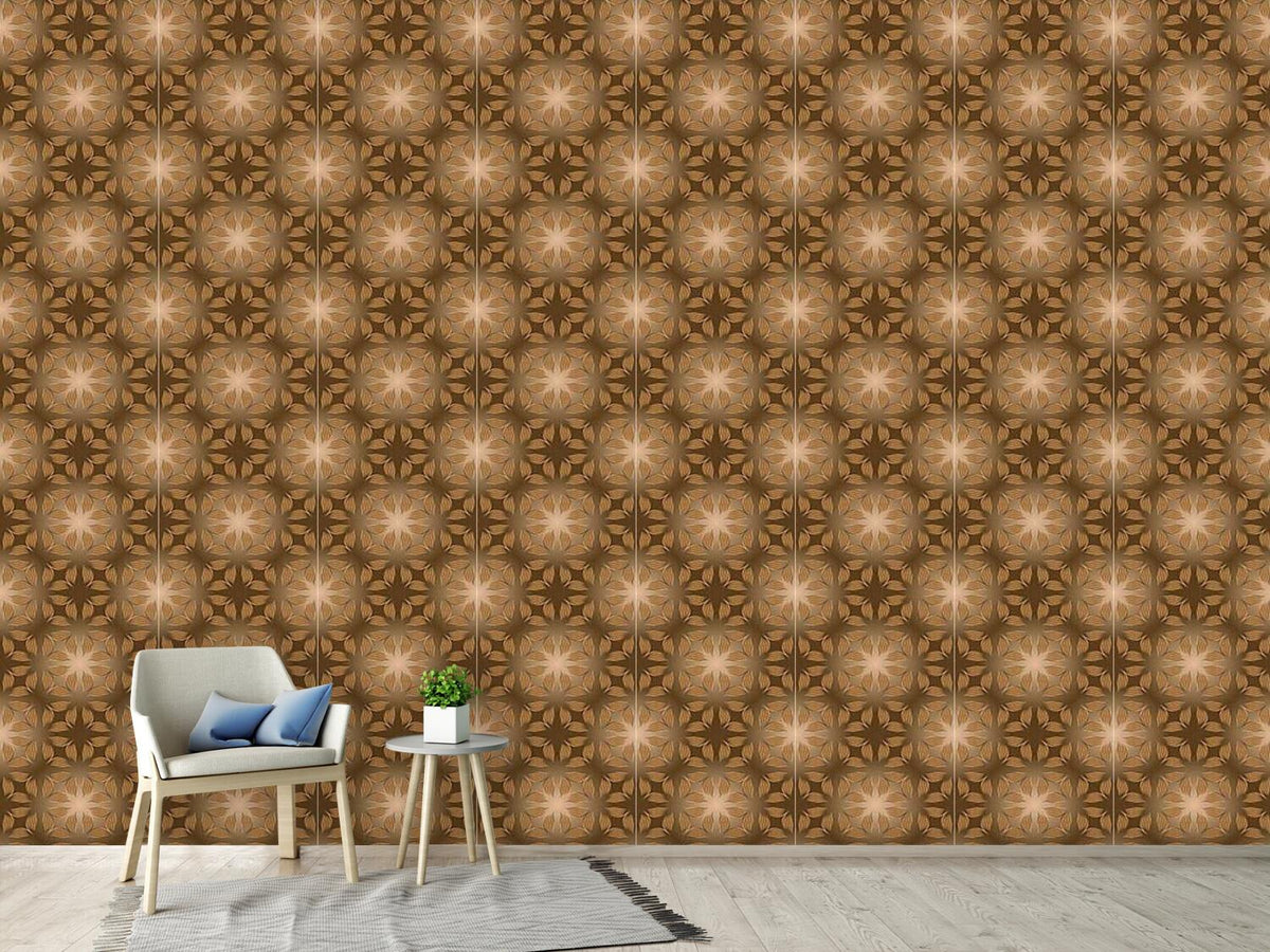 patterned-wallpaper-leaf-in-brown