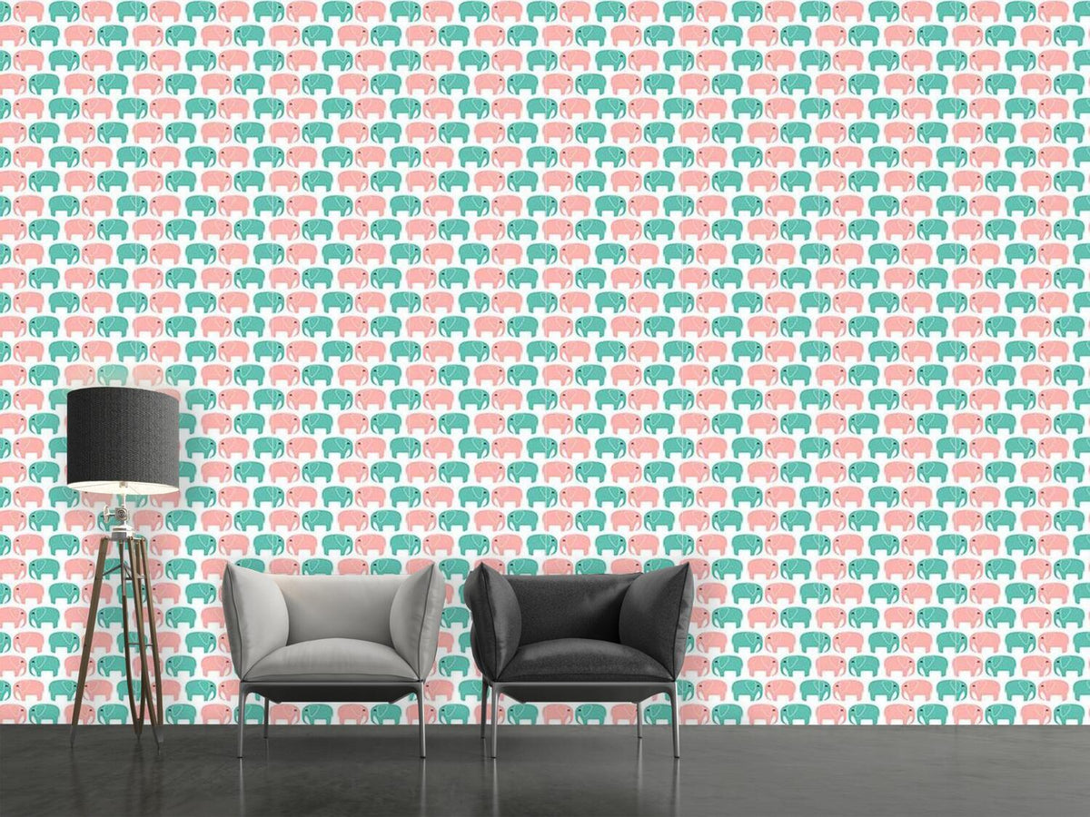 patterned-wallpaper-elephants-in-love