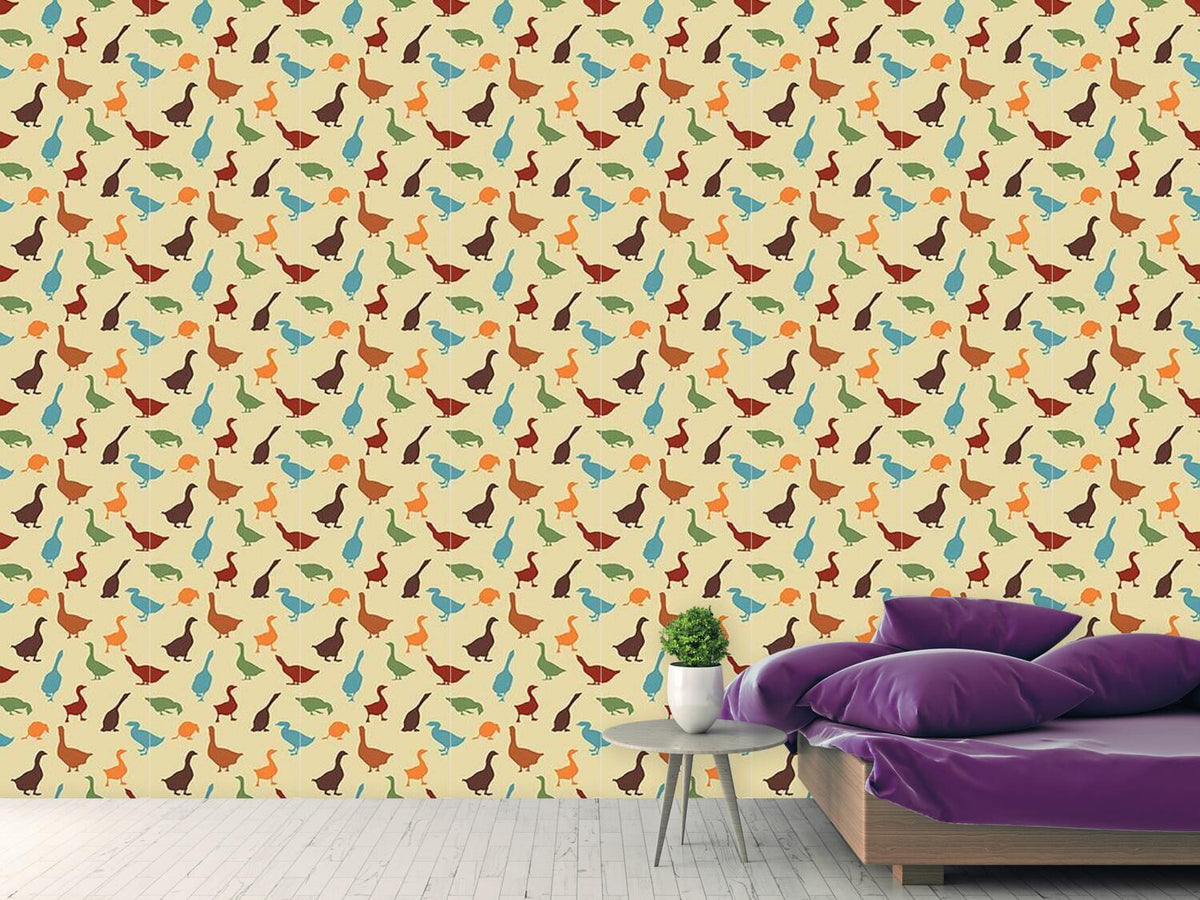 patterned-wallpaper-gabbling-goose