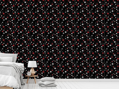 patterned-wallpaper-christmas-tree-balls-black