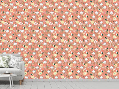 patterned-wallpaper-meadow-in-apricot