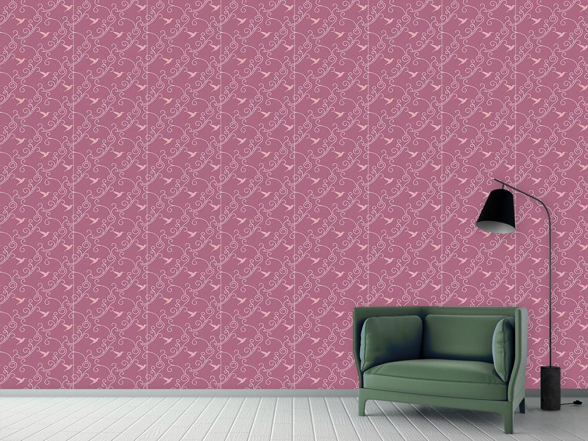 patterned-wallpaper-lavender-hummingbird