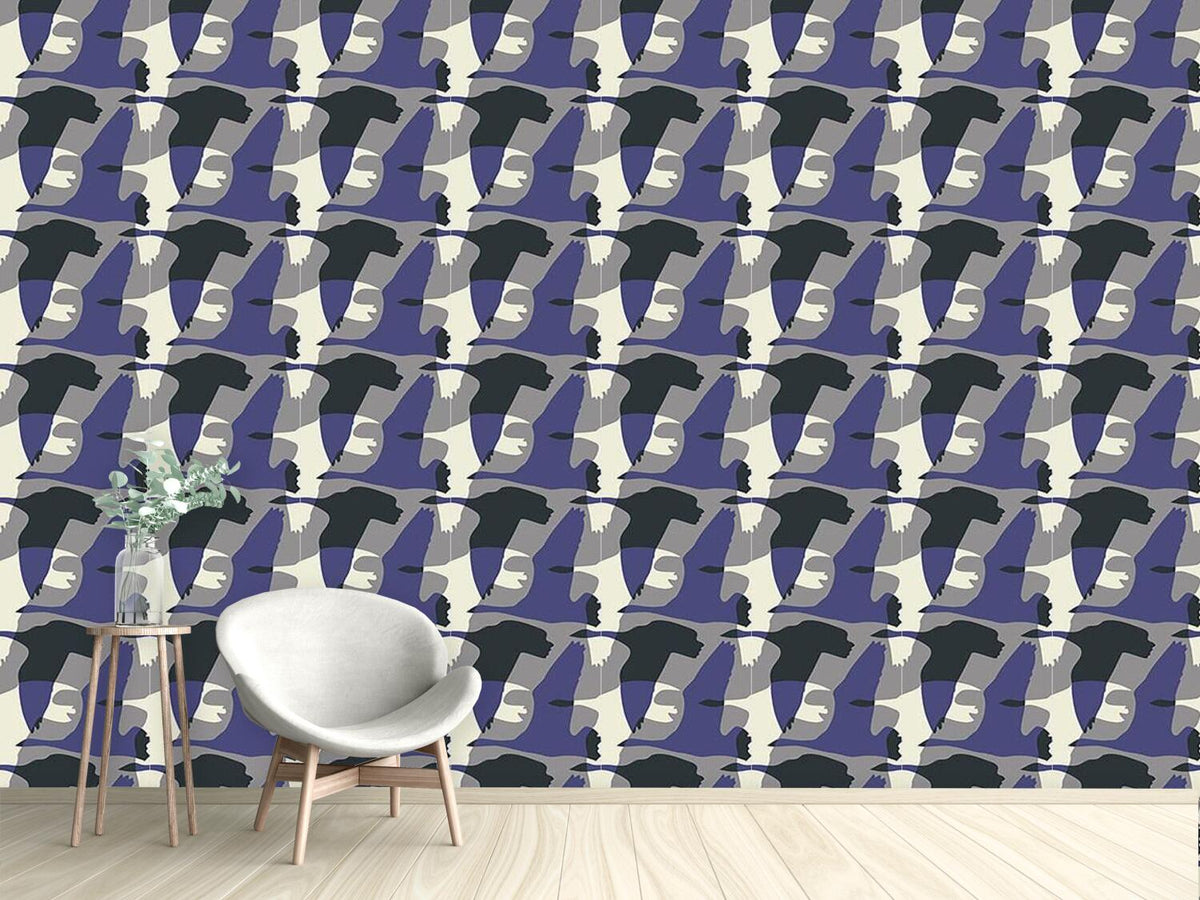 patterned-wallpaper-flying-goose-mute-purple