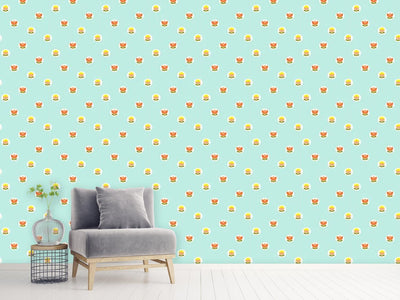 patterned-wallpaper-retro-flowers-in-the-spotlight