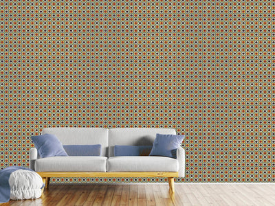 patterned-wallpaper-dot-and-circle-in-the-retro-room