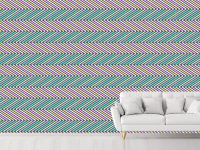 patterned-wallpaper-ribbons-in-zig-zag