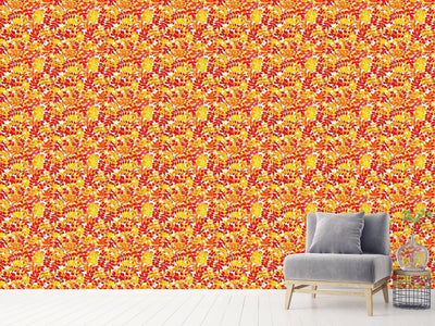 patterned-wallpaper-sun-leaves