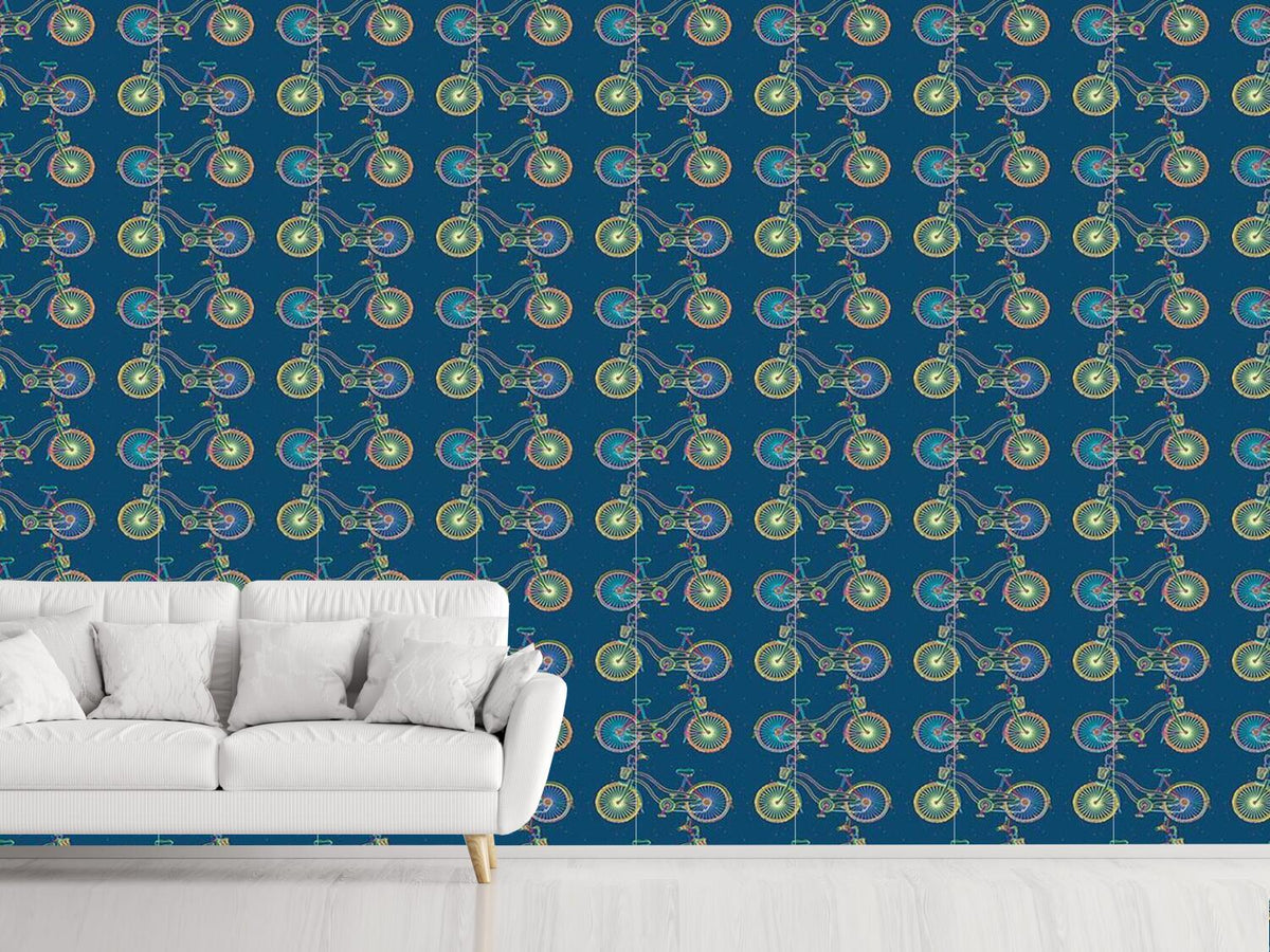 patterned-wallpaper-whimsical-bicycles