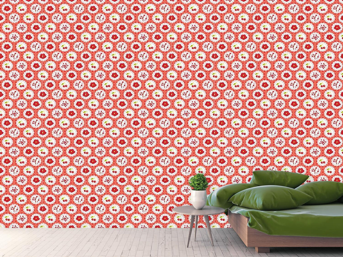 patterned-wallpaper-grannys-cherry-garden-red