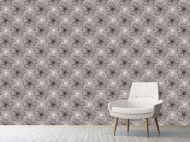 patterned-wallpaper-mallow-flowers