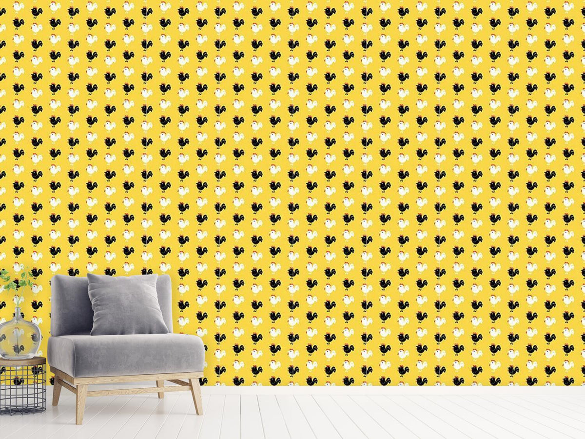 patterned-wallpaper-cock-a-doodle-doo