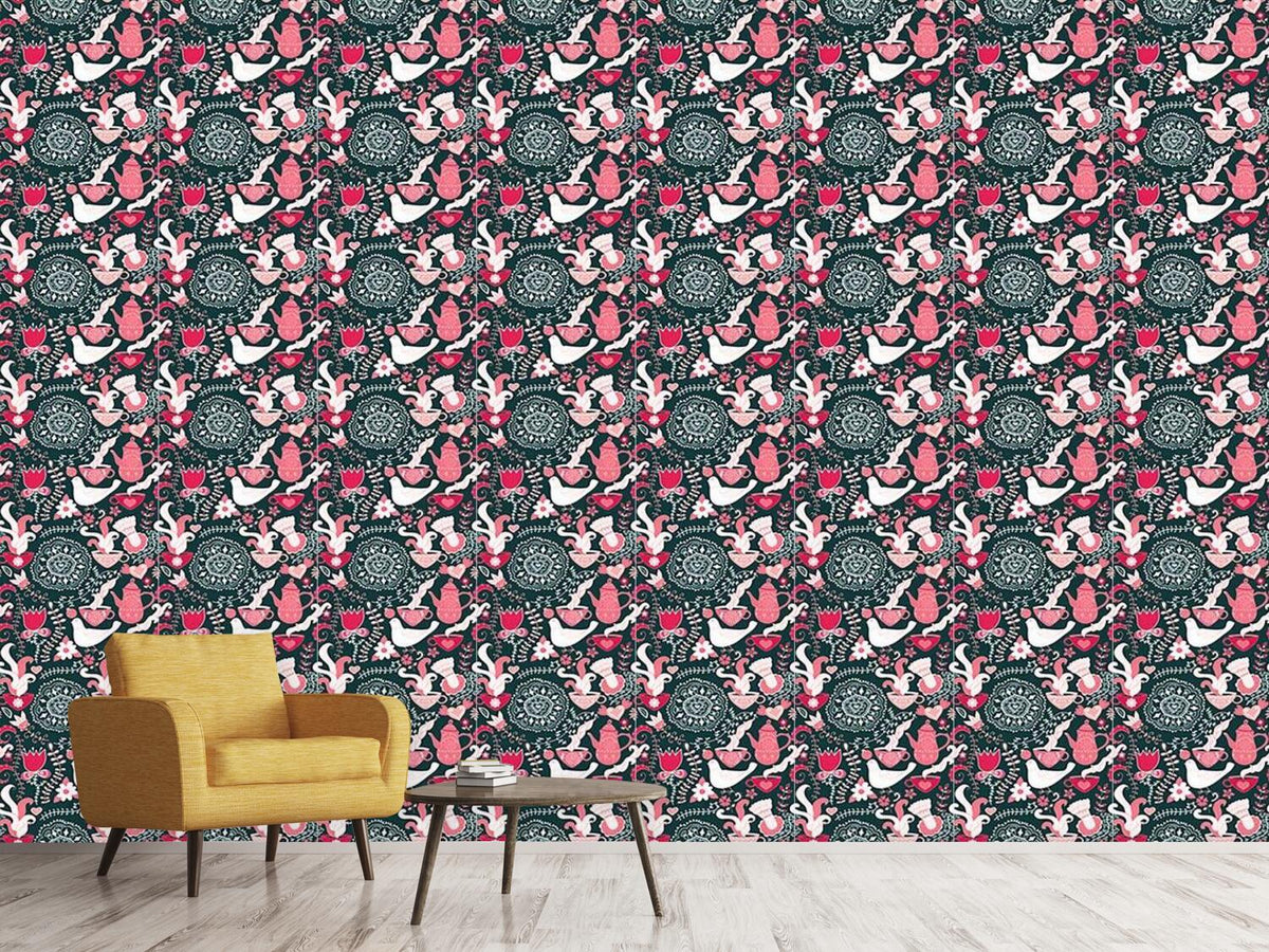 patterned-wallpaper-russian-tea-party-at-night