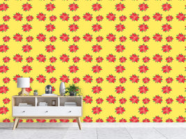 patterned-wallpaper-poinsettia-in-bloom