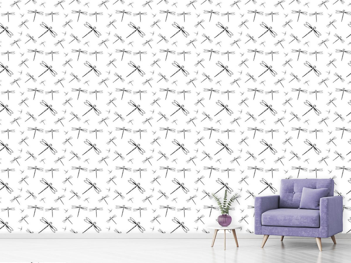 patterned-wallpaper-dragonfly-swarm