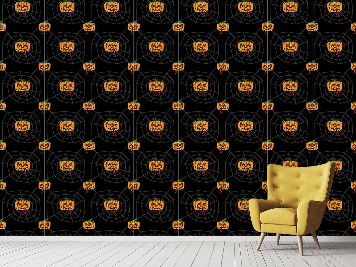 patterned-wallpaper-vampire-pumpkins