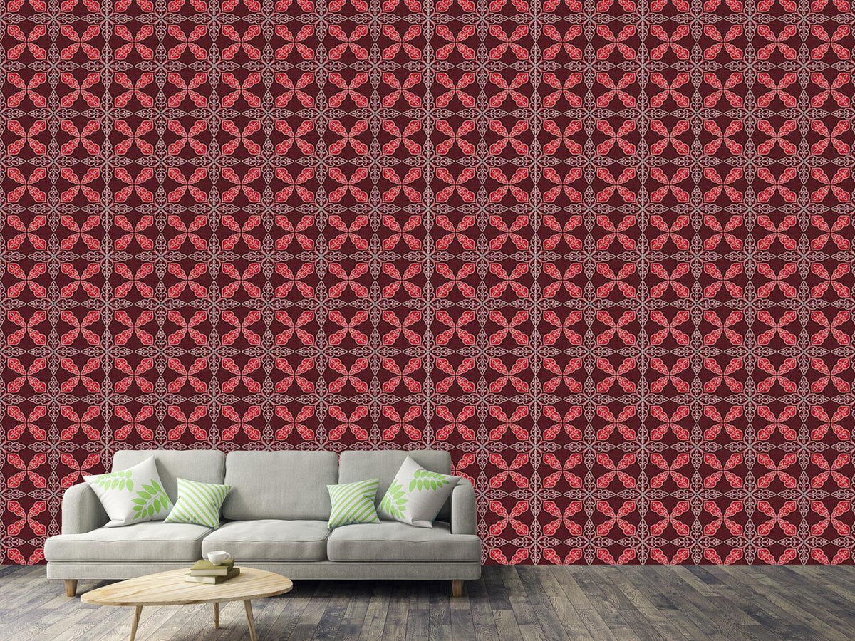 patterned-wallpaper-moroccan-red