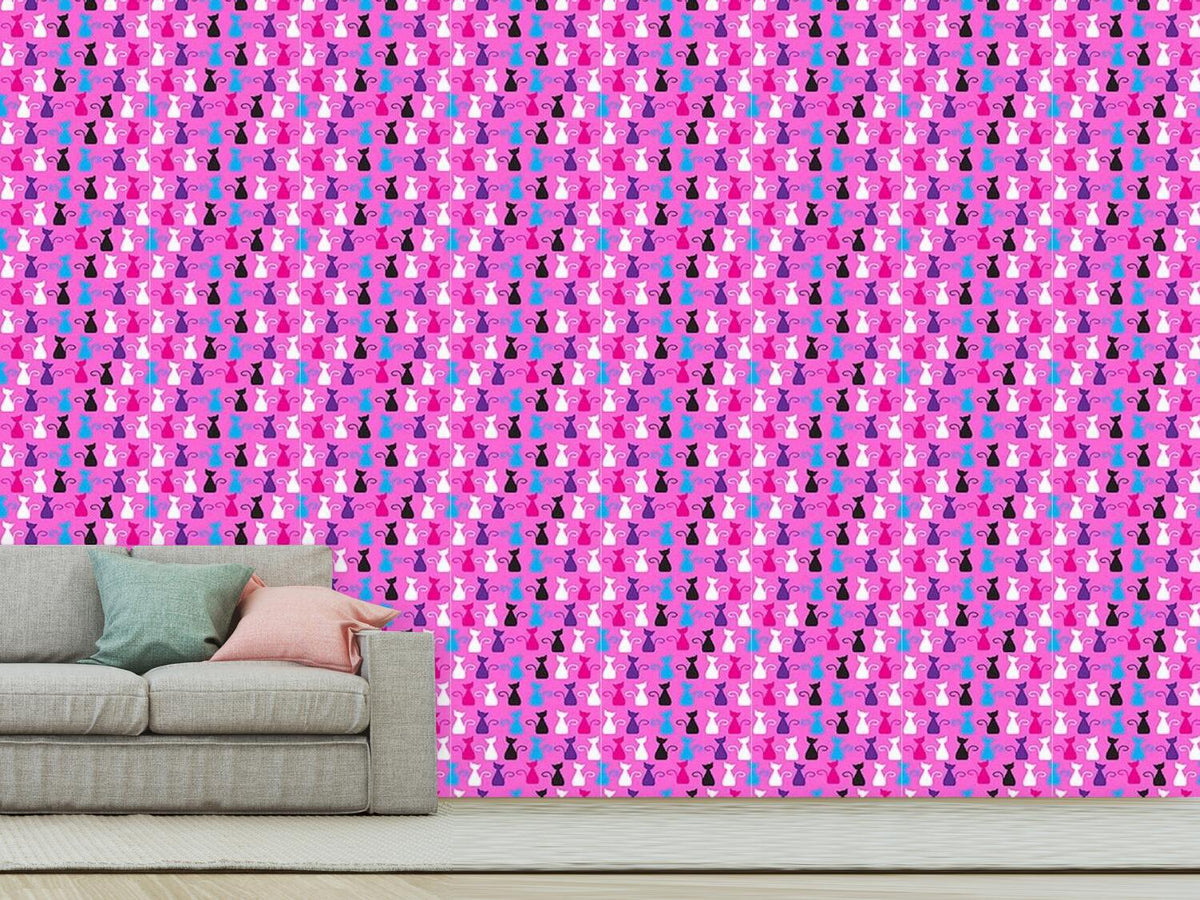 patterned-wallpaper-the-visit-of-the-little-kittens