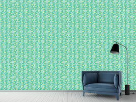 patterned-wallpaper-flower-garlands-on-dots