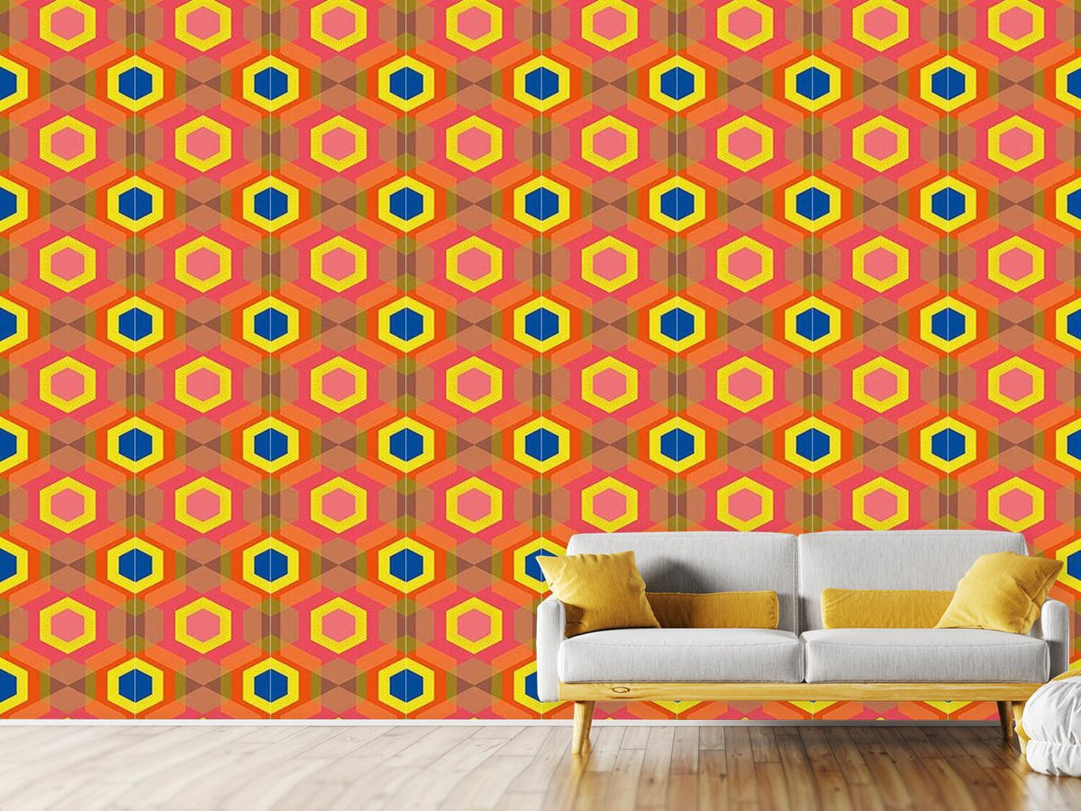 patterned-wallpaper-colorful-hexagons