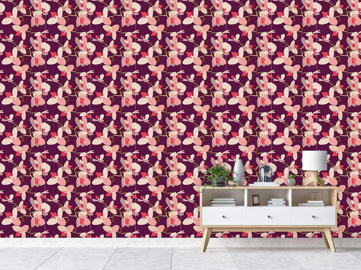 patterned-wallpaper-orchids