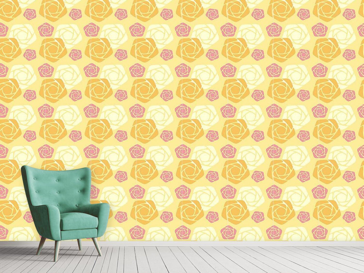 patterned-wallpaper-geometric-roses