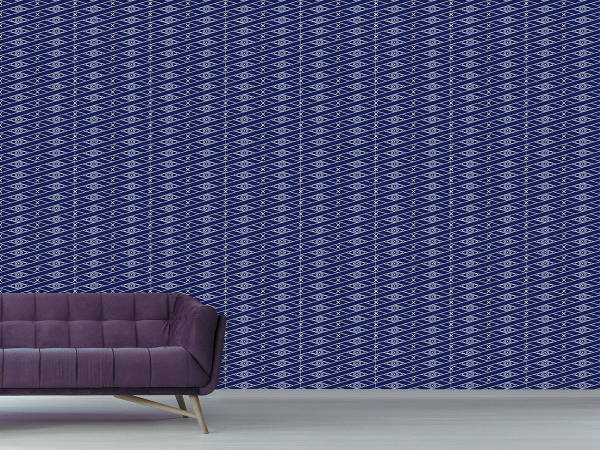 patterned-wallpaper-rhombus-blue