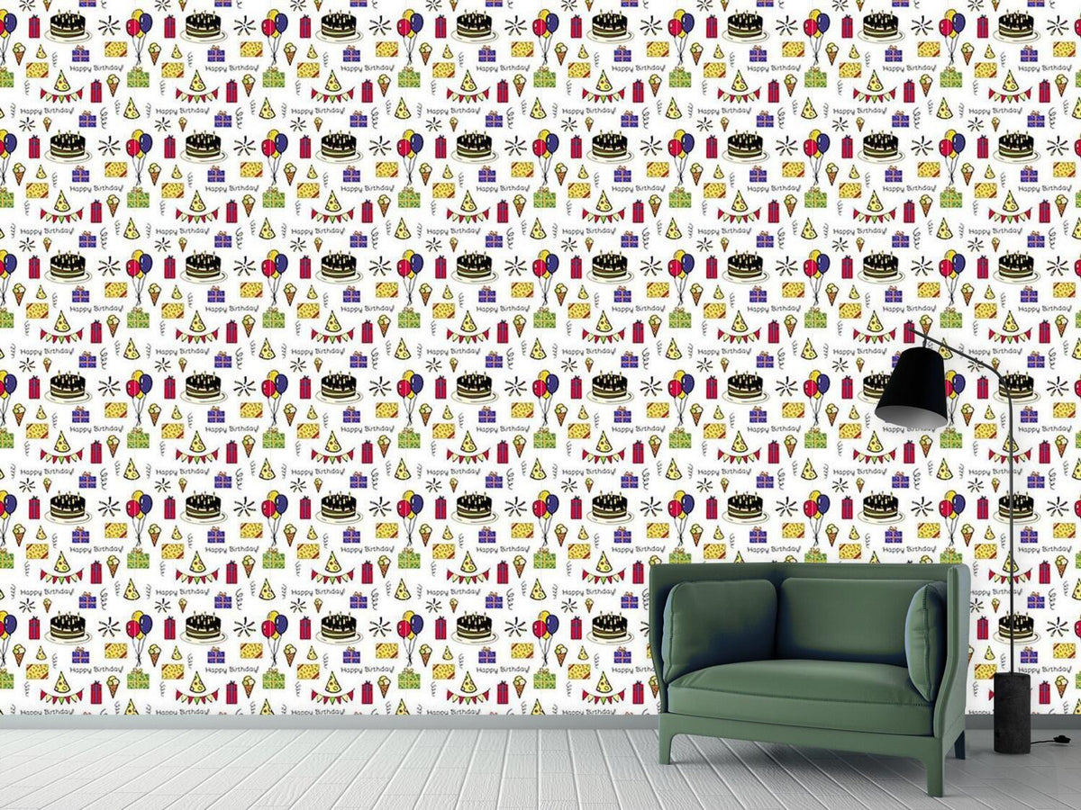 patterned-wallpaper-birthday-party