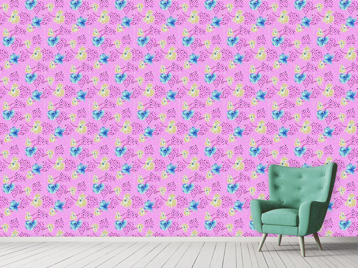 patterned-wallpaper-blossoms-and-dots